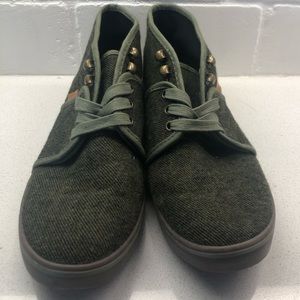 Military Green Herringbone Vans Size 7.5